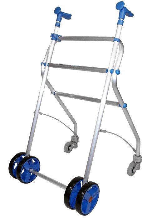 Andador aluminio con ruedas traseras ref