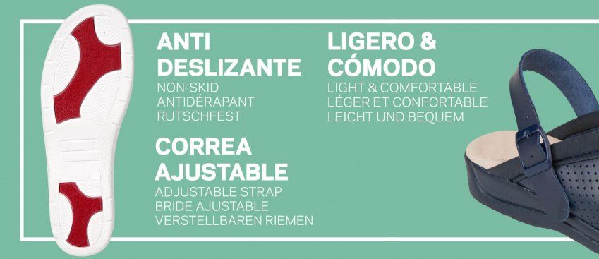 Zueco sanitario anatómico con tira ref