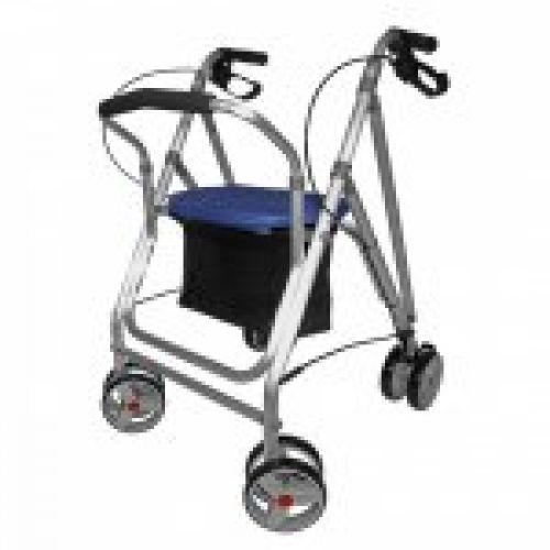 Andador aluminio plegable con frenos en la empuñadura ref