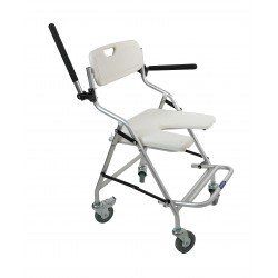 Silla de ducha y wc con ruedas color beige ref
