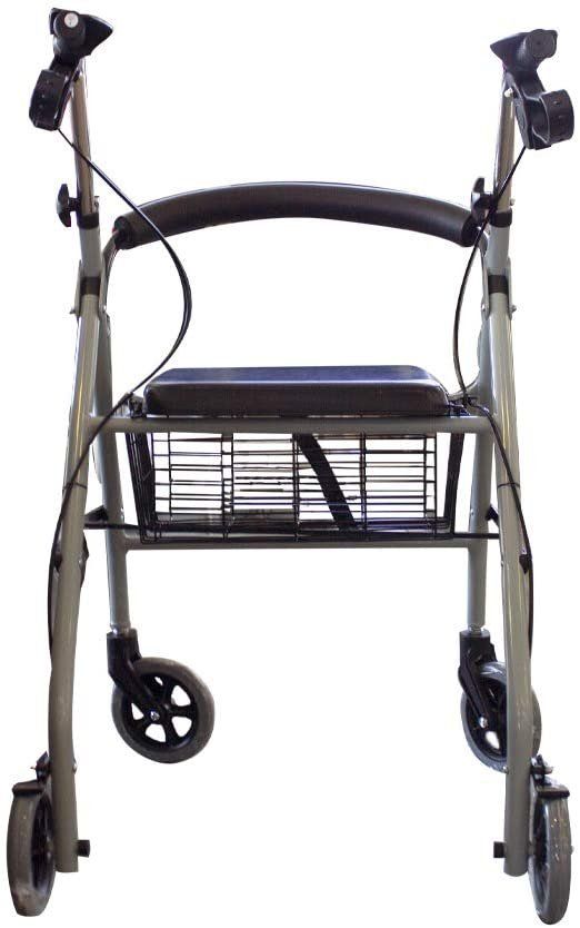 Andador plegable con cesta y asiento frenos en empuñadura ref. 15074