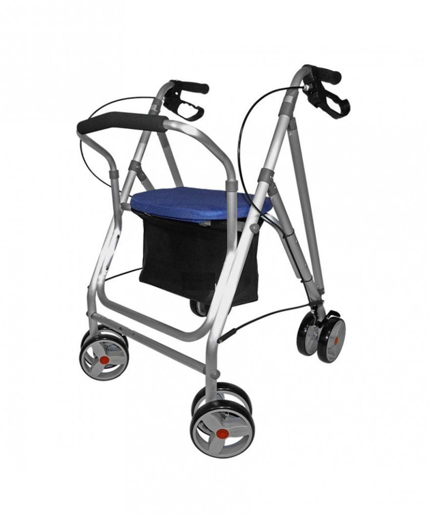 Andador aluminio plegable con frenos en la empuñadura ref