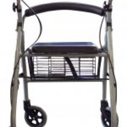 Andador plegable con cesta y asiento frenos en empuñadura ref. 15074